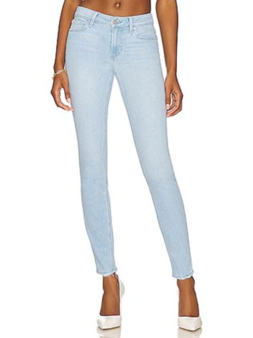 PAIGE Womens Size 23 Transcend Verdugo Mid Rise Skinny Ankle Fray Hem Jeans NEW